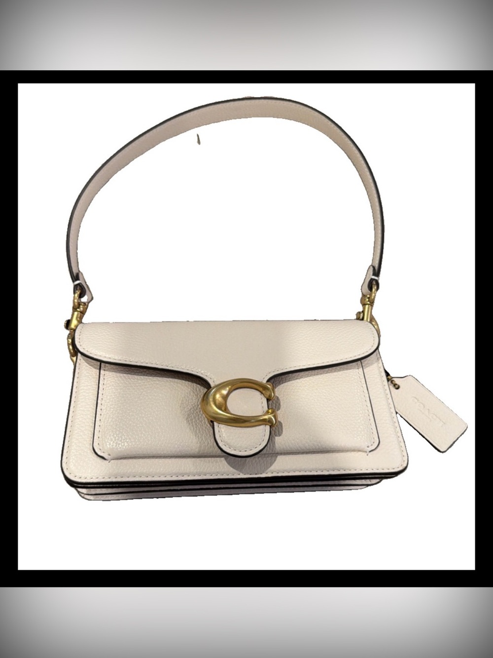 Coach Tabby 20 Shoulder Bag Ivory Leather Crossbody Handbag Authentic NWOT